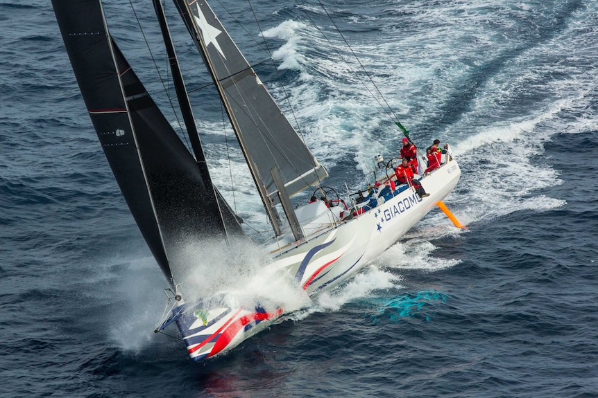 The crew of the Giacomo on board during the Sydney To Hobart