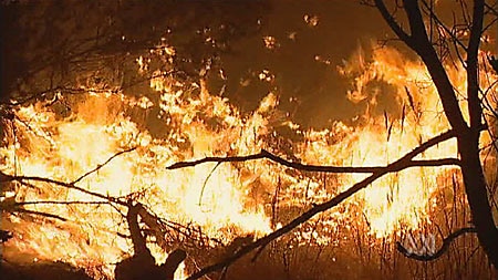 Water bombing choppers are slowing the progress of one of the fires. [File photo]