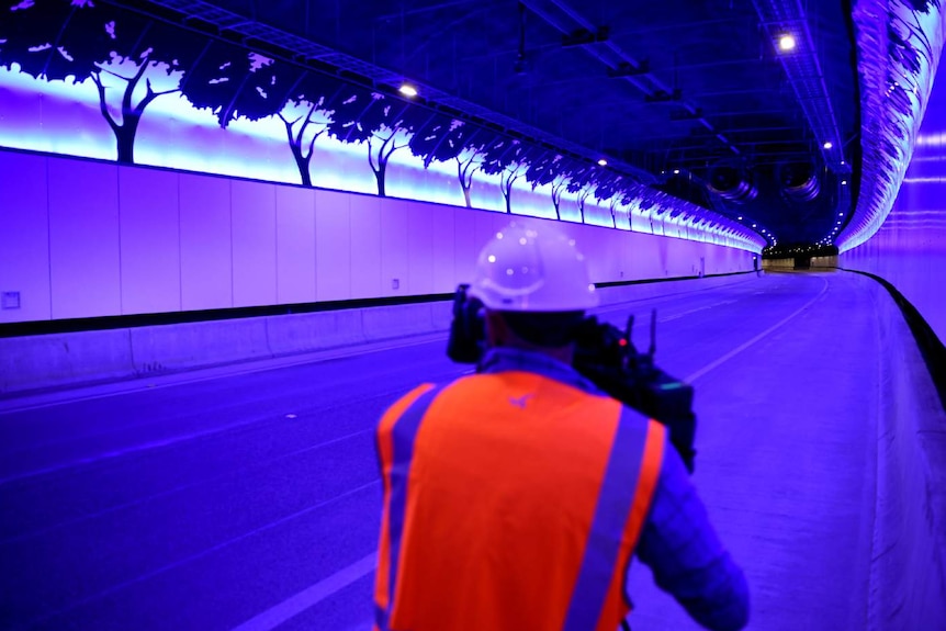 A man inside a tunnel