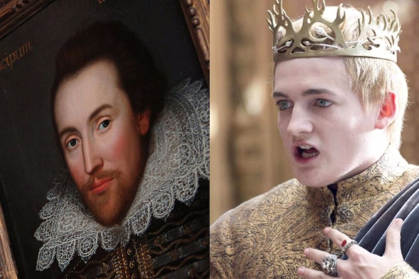 Composite image of William Shakespeare and King Joffrey from Game of Thrones