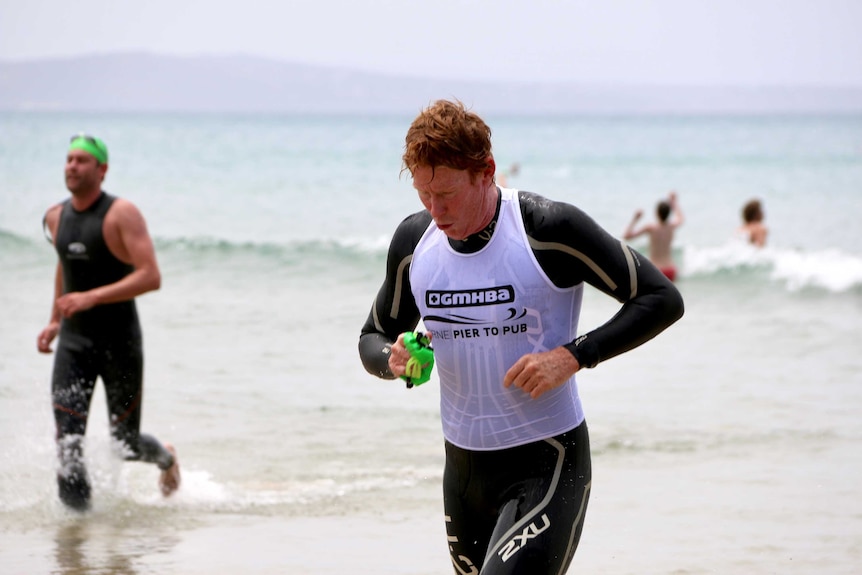 Former Geelong footballer Cameron Ling at the Pier to Pub in Lorne.