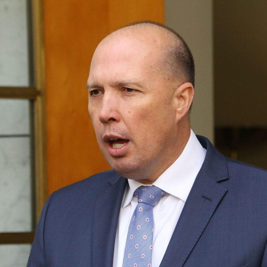 Peter Dutton speaks at the announcement of a new federal super-ministry