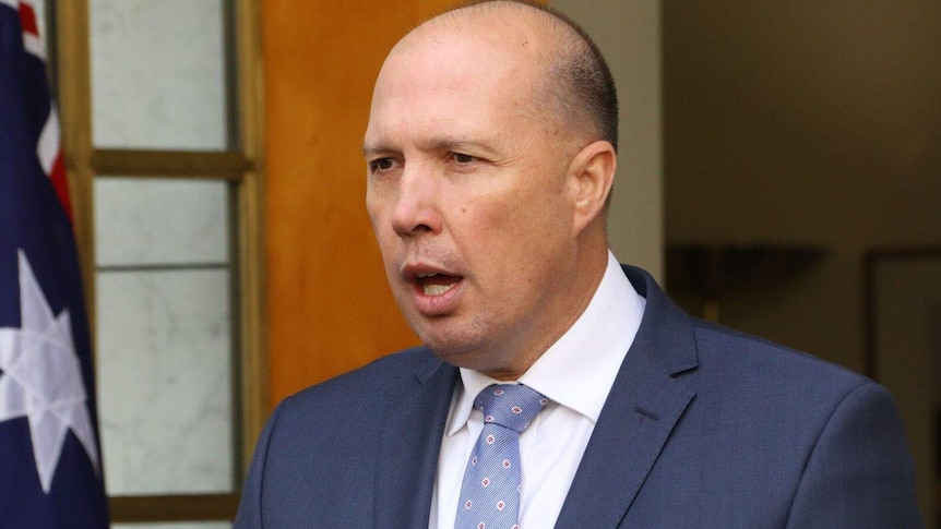 Peter Dutton speaks at the announcement of a new federal super-ministry