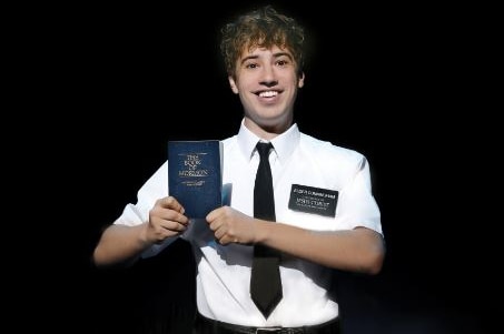 A J Holmes as Elder Cunningham in the Australian premiere of The Book of Mormon in Melbourne.