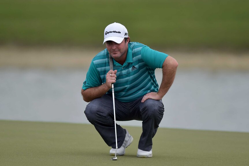 Steven Bowditch surveys a putt at the WGC event in Miami