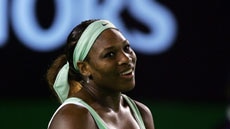 Title defence over ... Serena Williams during her third-round loss to Daniela Hantuchova