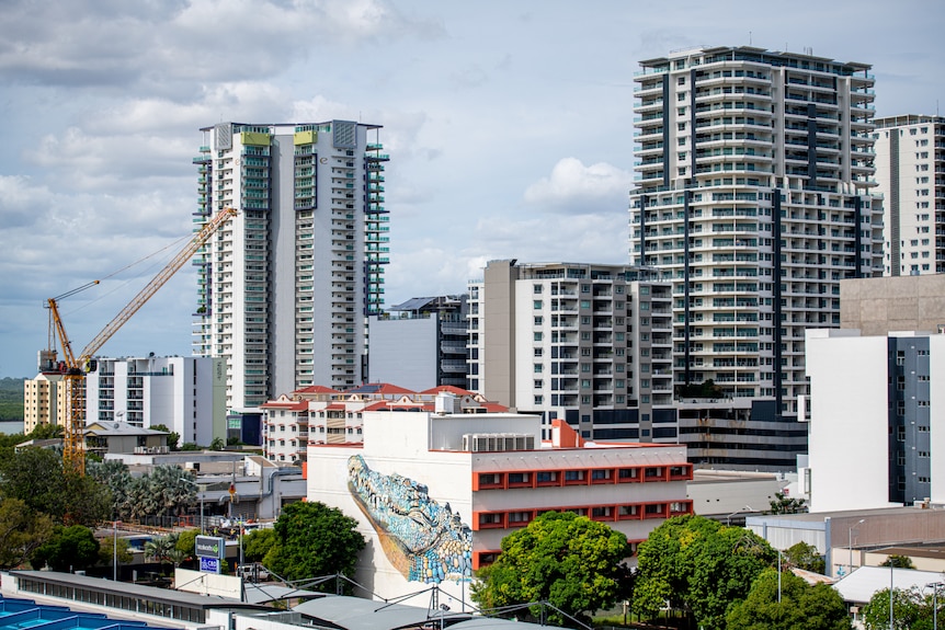 High rise apartment buildings in the Darwin CBD.