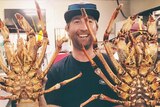 Trevor Hamer of King Island Bakehouse with local crayfish.
