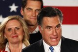 Mitt Romney and family at a rally in Iowa
