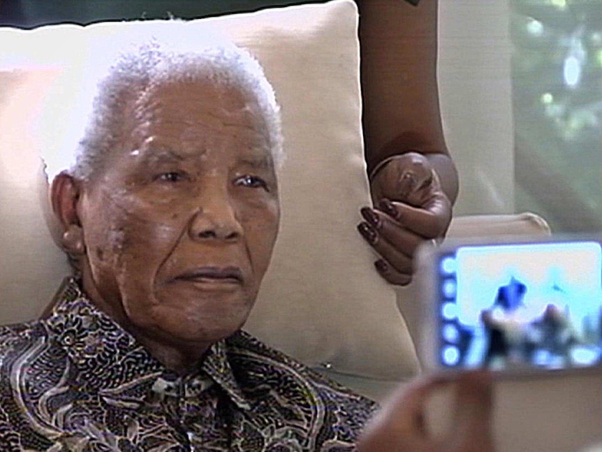 Nelson Mandela at home in Johannesburg in April 2013.