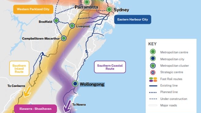 Le train rapide Sydney-Wollongong évoqué dans un nouveau plan de transport