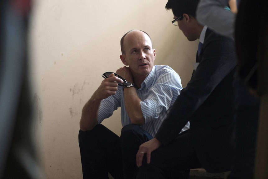 Andrew Greste during a visit to Cairo's Tora prison.