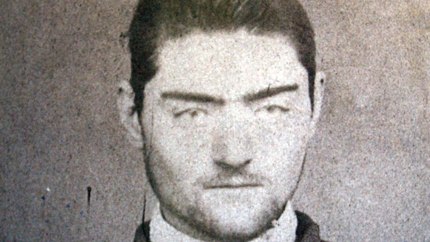 Police mugshot of Ned Kelly, circa 1871