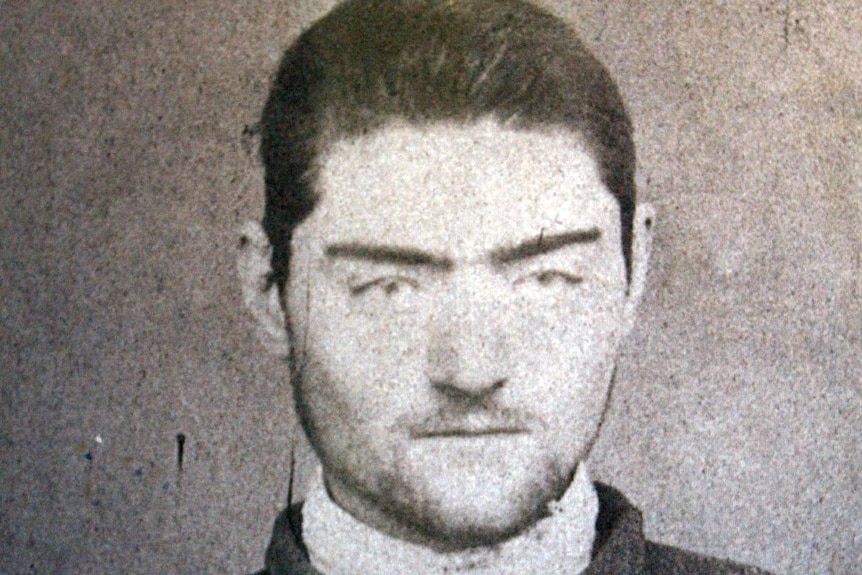 Police mugshot of Ned Kelly, circa 1871