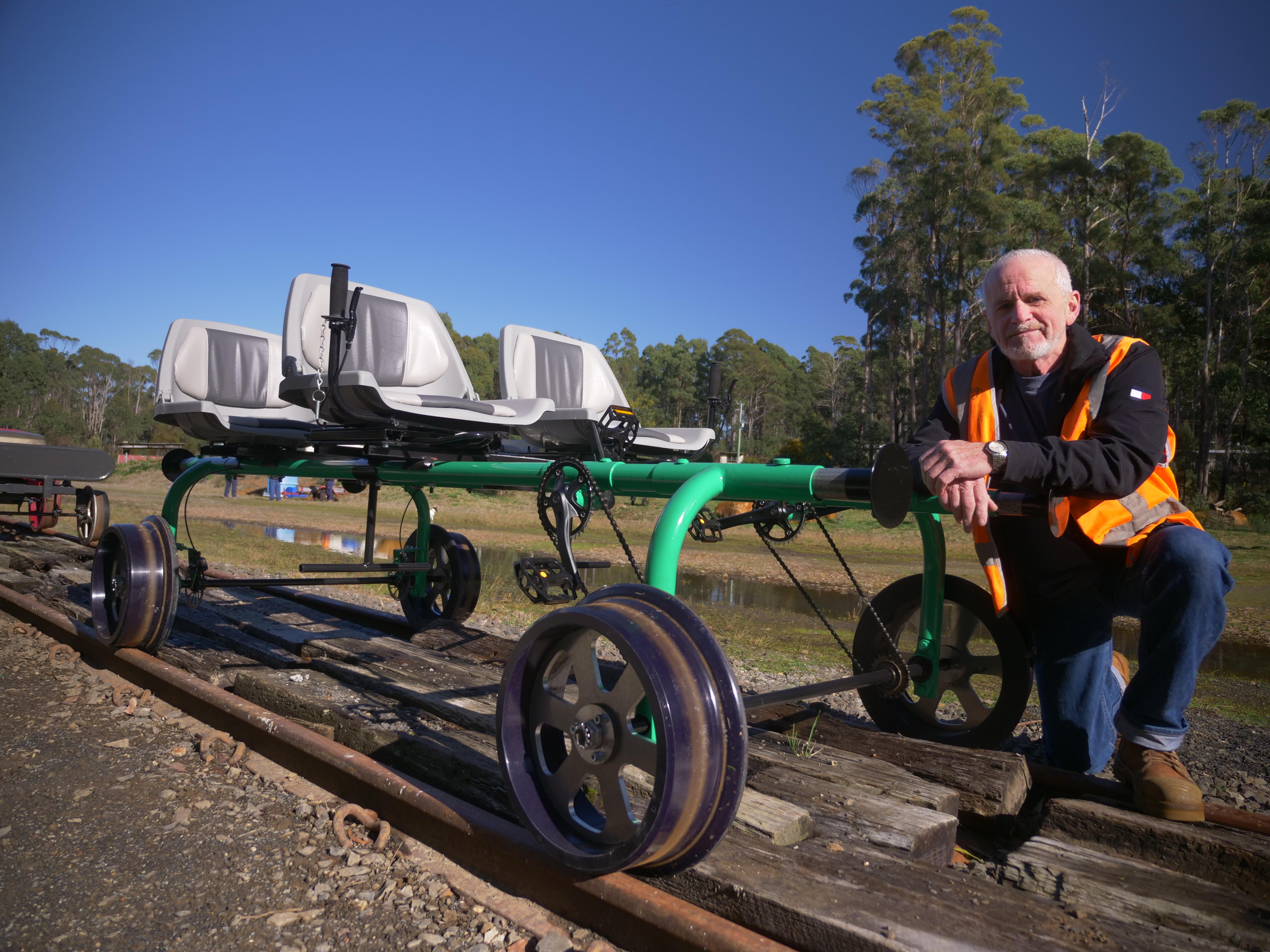 Greg Stewart with rail bug