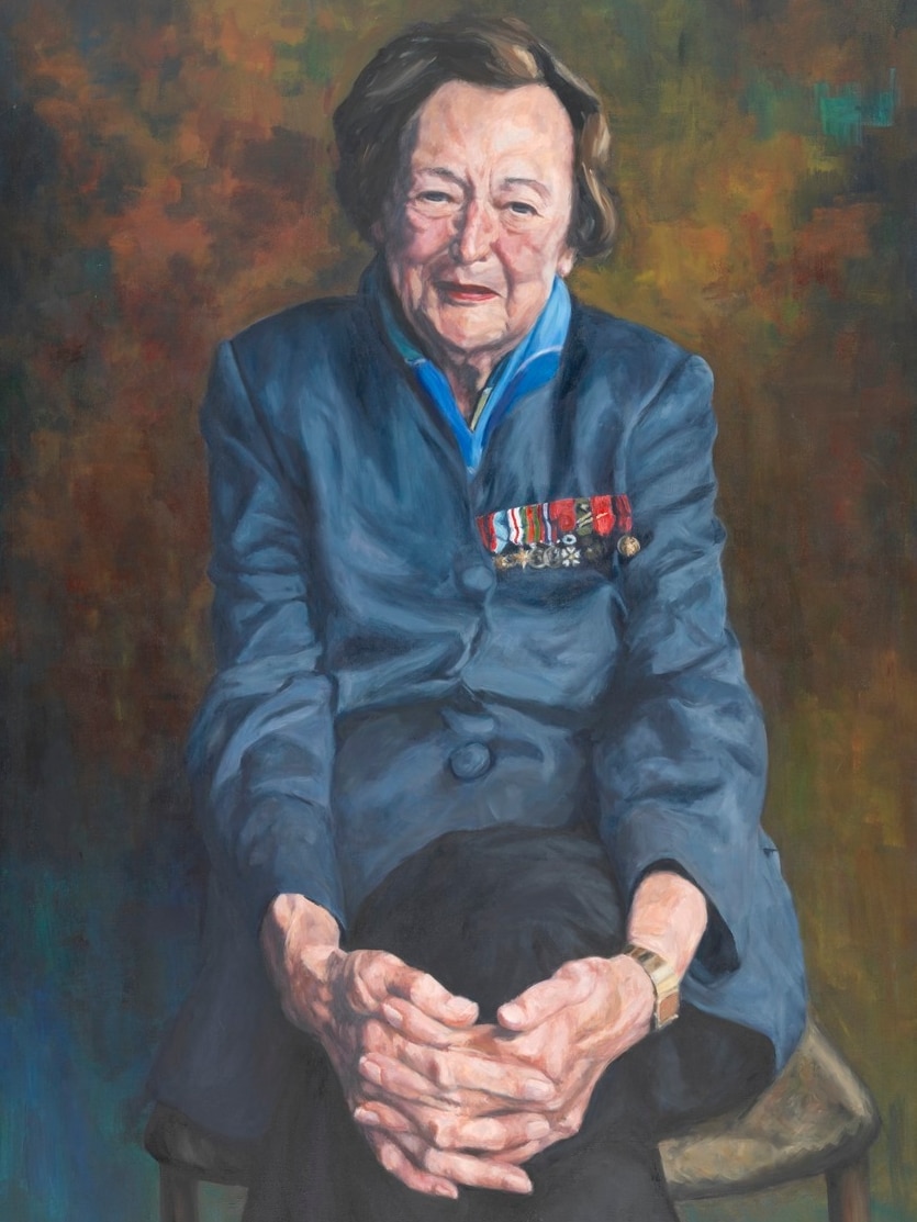 A portrait of war heroine Nancy Wake, by Melissa Beowulf.