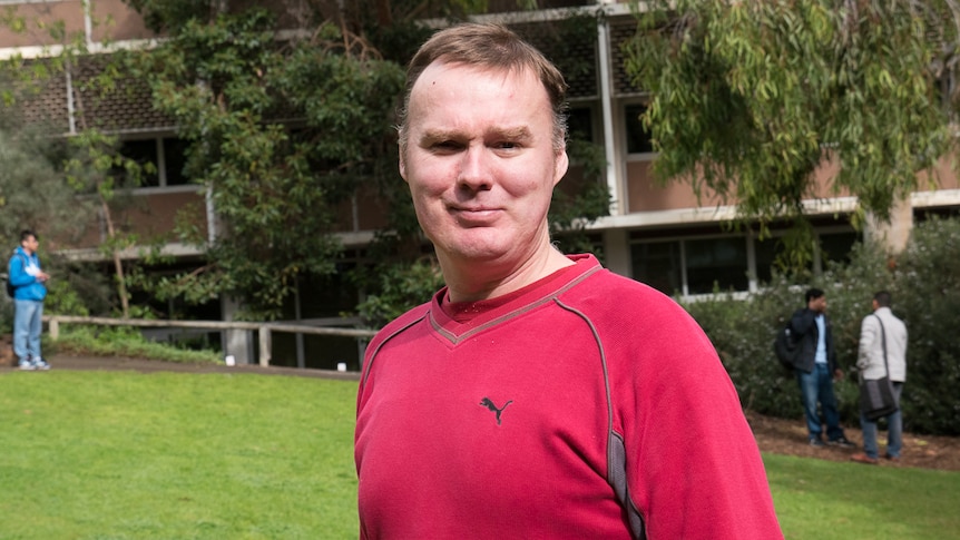 Adam Houston in the grounds of the Flinders University.