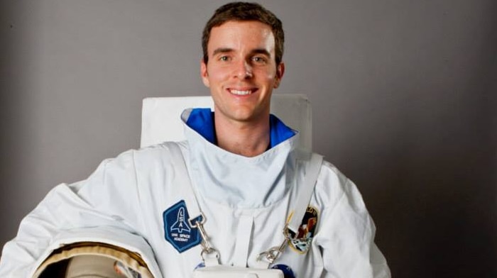 Tim Gibson was selected for the space flight from more than one million contestants.