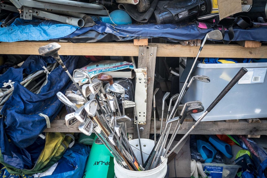 The Bower stores assorted sports equipment looking for a new home.