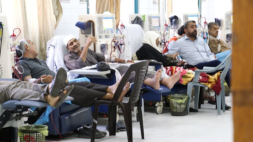 Patients undergo dialysis