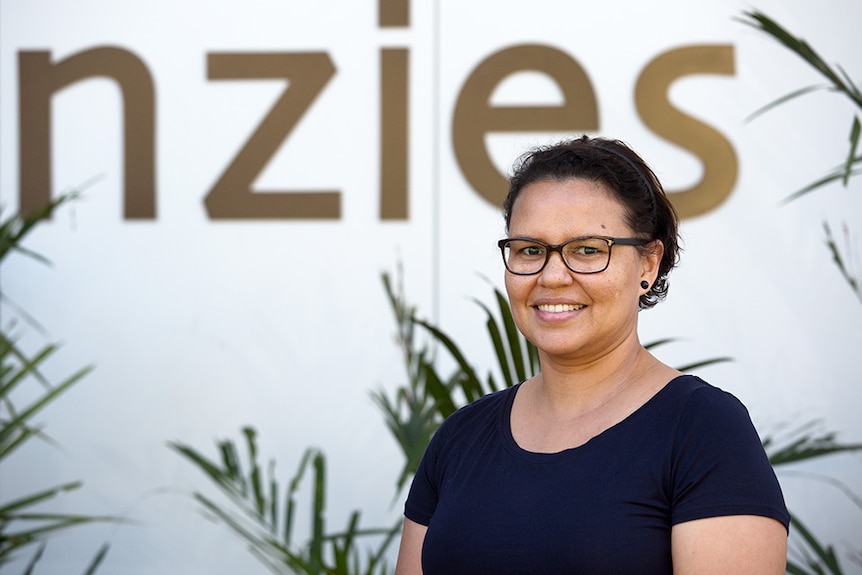 Kidney specialist Dr Jaqui Hughes stands in front of the Menzies School of Health Research.