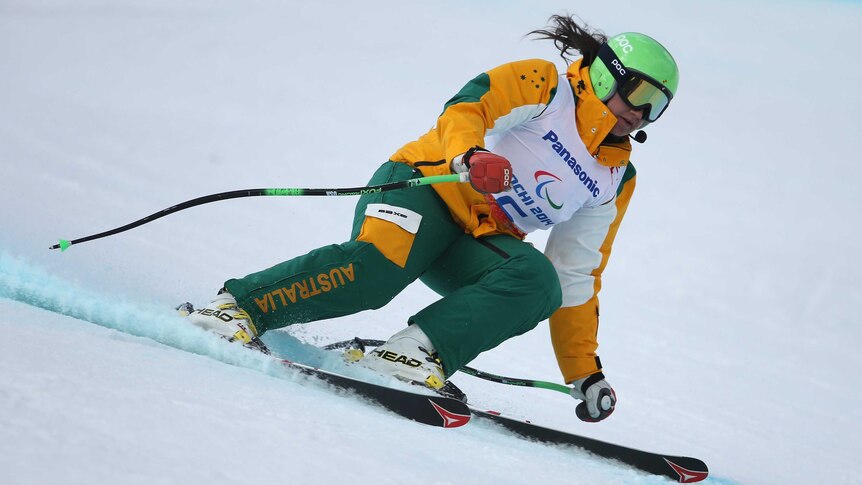 Australian Paralympic skier Melissa Perrine in training in Sochi