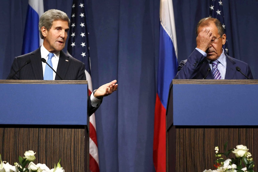 John Kerry and Sergei Lavrov