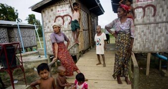 Rohingya Muslims at a camp in Myanmar's Rakhine state