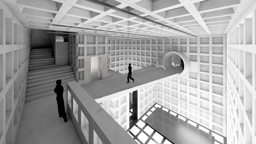 Interior artists impression of the interior of the Pharos extension to Hobart's MONA