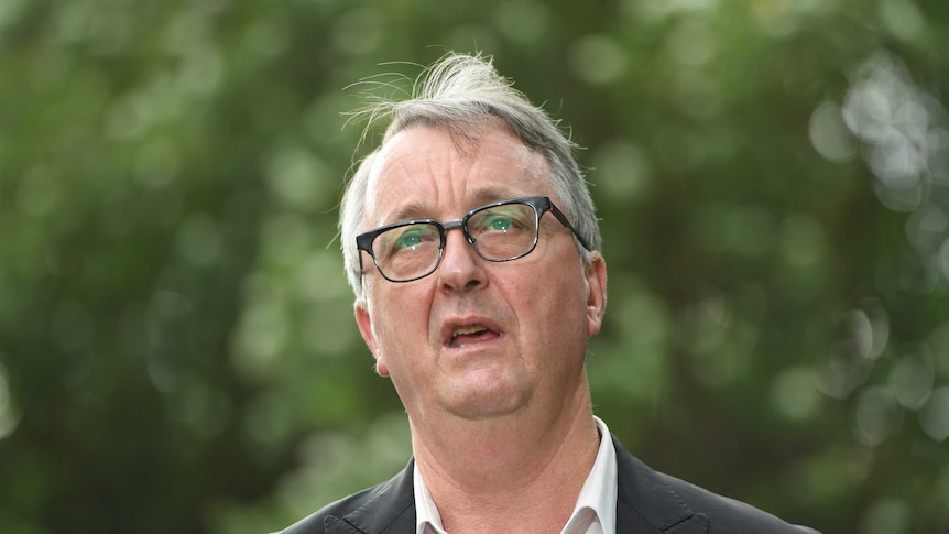 Martin Foley speaks at a press conference.