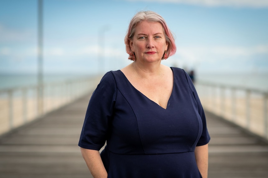 Greens MLC Tammy Franks stands on the Semaphore jetty