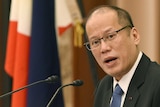 Philippine president Benigno Aquino speaks at a press conference in Tokyo
