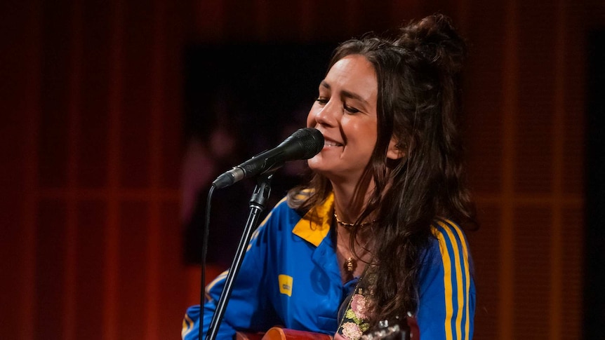 Amy Shark in the Like A Version studio