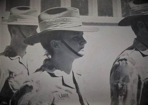 Jacqui Lambie wearing a military uniform.