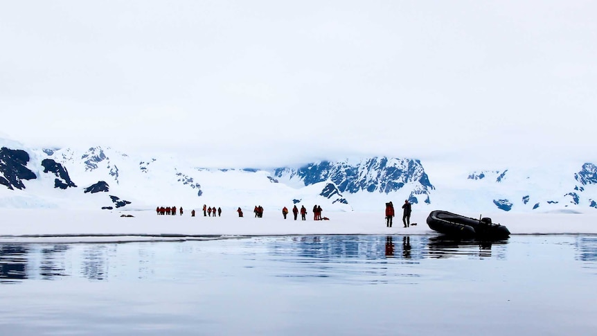 Female scientists make a landing at Antarctica.