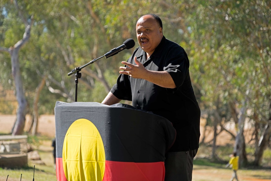 Martin Luther King III speaks at a podium