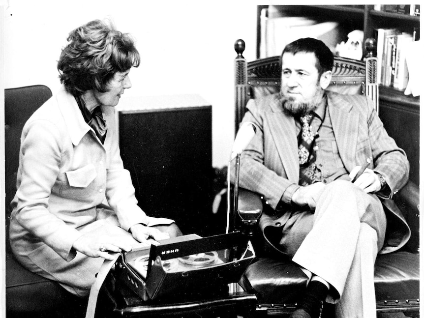 Hazel de Berg recording Professor Harry Messel, 1972.