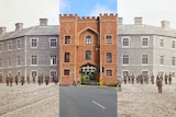 A then and now image of the Pensioners Barracks in the 1860's compared to 2021.