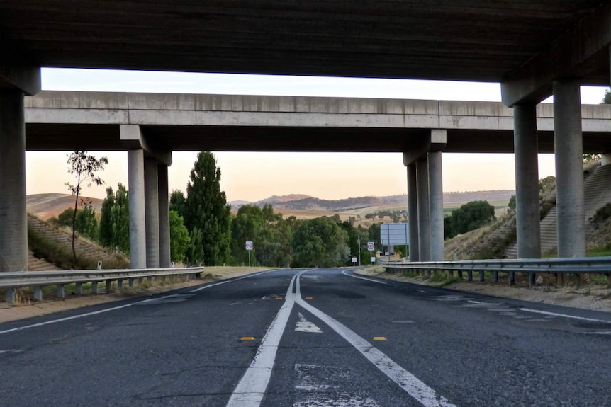 Under a bridge crossing a freeway near Jugiong, NSW.