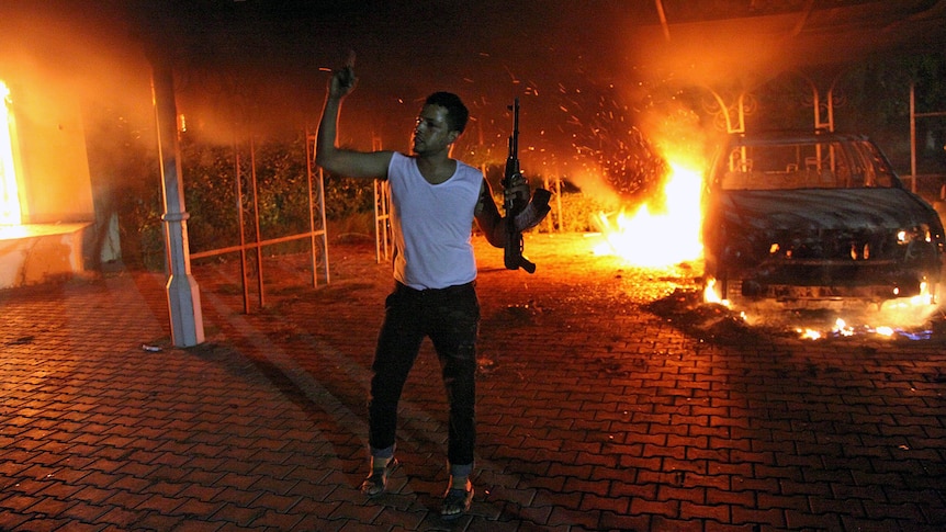 US consulate compound burns in Benghazi