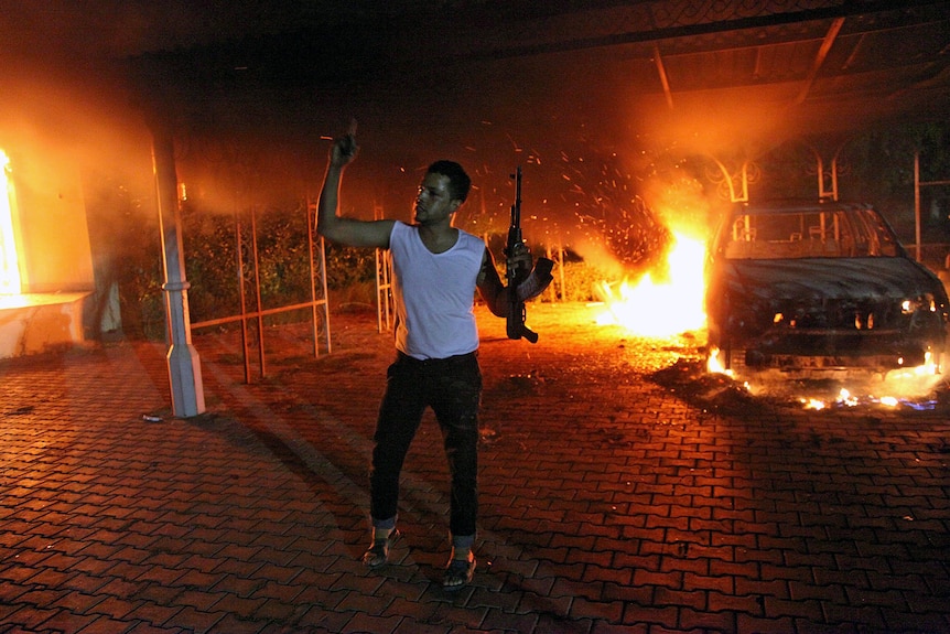 US consulate compound burns in Benghazi