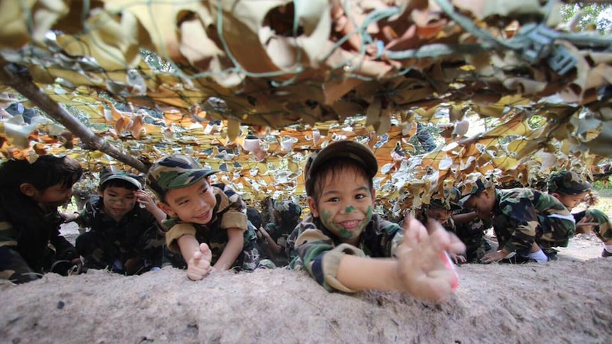 Thai army trains children