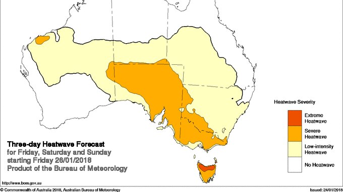 Heatwave forecast for Australia Day long weekend