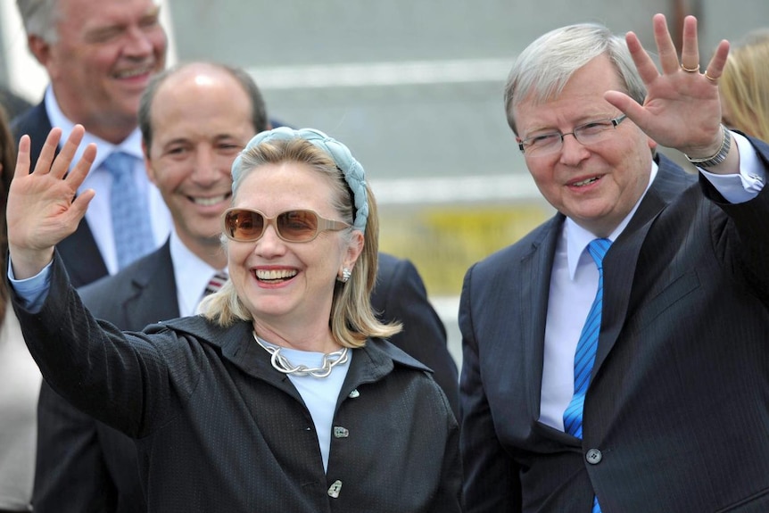 US secretary of state Hillary Clinton arrives in Melbourne  (AAP: Mal Fairclough)
