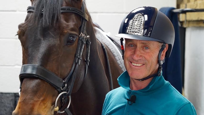 Australian three-day event rider Andrew Hoy with his horse, Rutherglen, in May 2016.