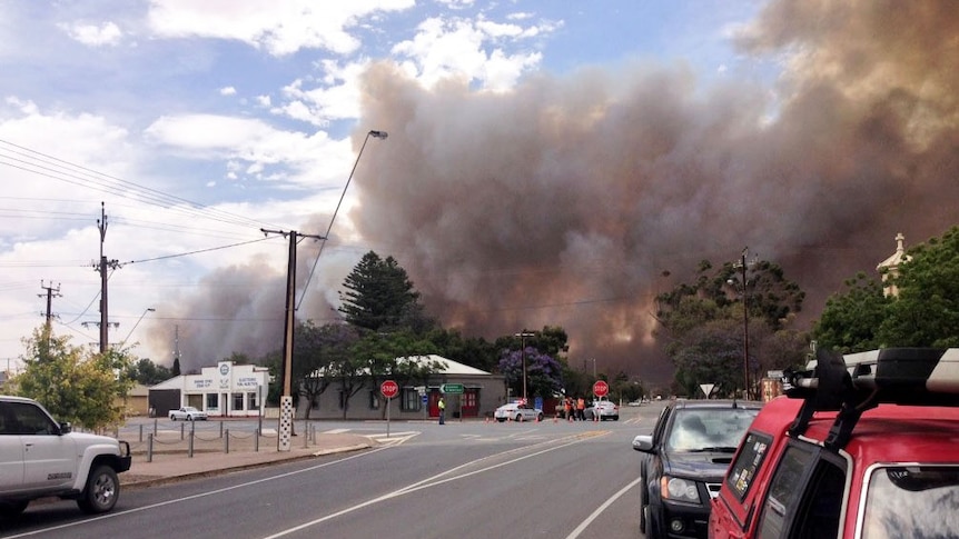 A view from Mallala of a bushfire