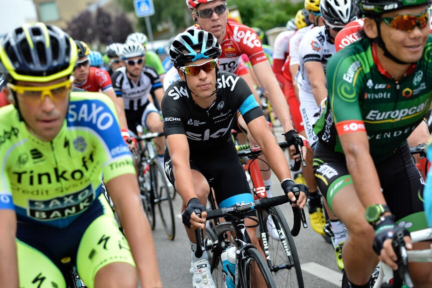 Richie Porte rides during eighth stage of Tour de France
