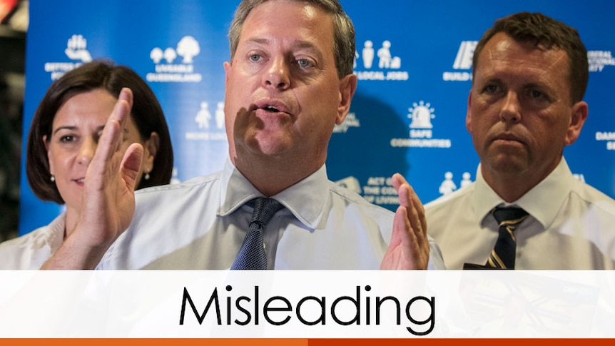 Tim Nicholls, Deb Frecklington, Scott Emerson, red orange bar verdict misleading