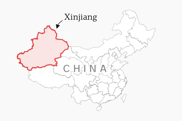 Map of Xinjiang province