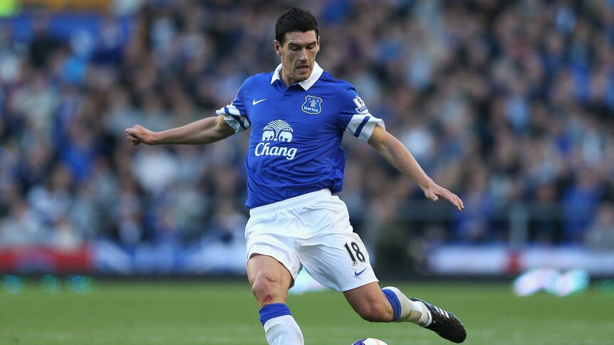 Barry makes a pass on Everton debut